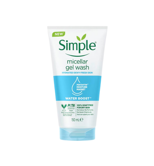Simple Water Boost Micellar Gel Face Wash For Dry & Sensitive Skin 150 ml